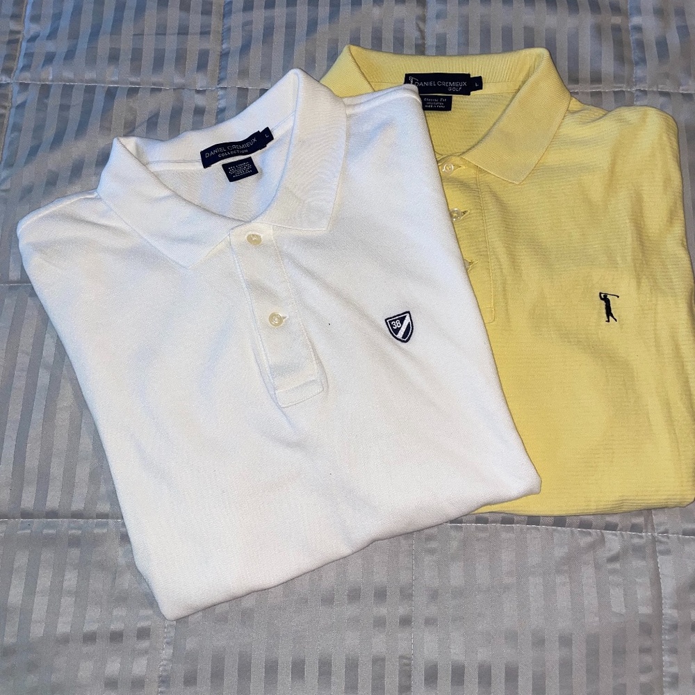 Daniel Cremieux Collection Signature and Golf PoloShirts yellow white size Large